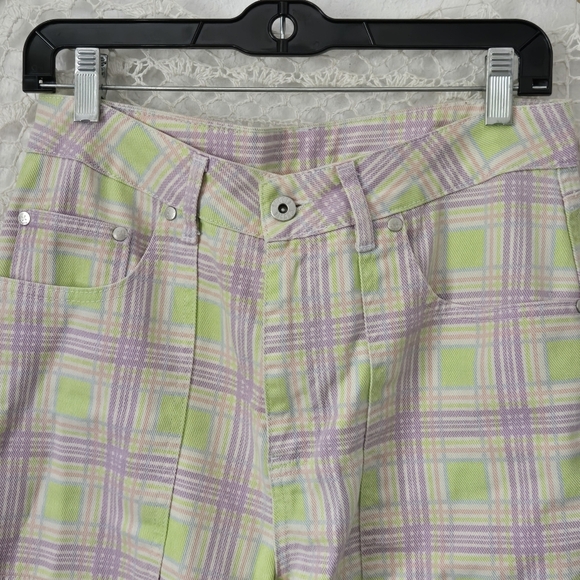 NEW Free People Ragged Priest Trail Jeans Plaid Utility Cargo Wide Straight Leg - Picture 8 of 16